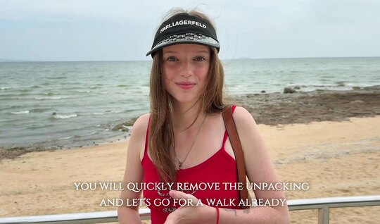 A young girl in a cap gave immediately after meeting