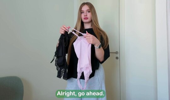 Long -haired Russian girl actively rolled on the riser