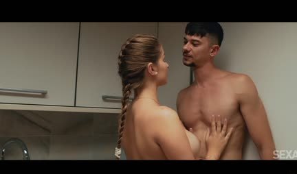 Brunette with beautiful tits fuck with boyfriend