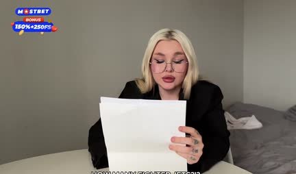 Russian bitch is ready to suck and fuck for work