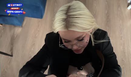 Russian bitch is ready to suck and fuck for work