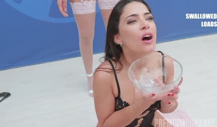 Beauty tried sperm in group porn casting