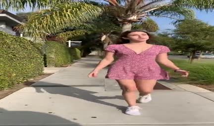 A thin girl is ready to have sex even in public