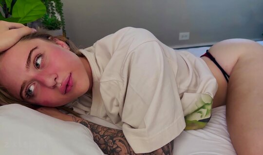 Young girl took a member of the guy from boredom in her m...