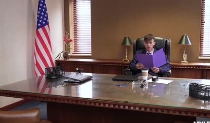 Passionate milf with big tits fucks in the office