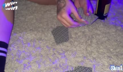 Drunk Russian chick lost her pussy at cards