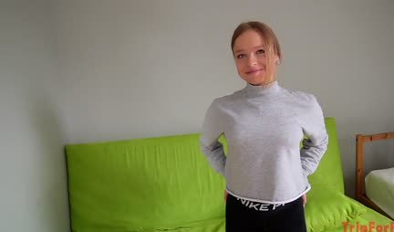 At the casting, the Russian girl showed all her charms