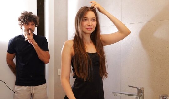 Inserted a dick into Russian roommate's pussy