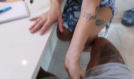 Busty blonde knows how to lift your spirits and more