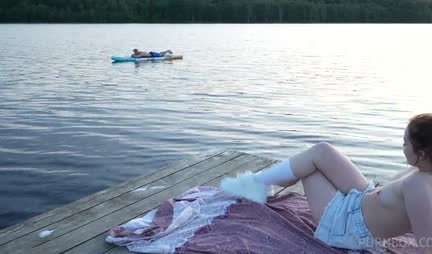 Girls with neat tits persuaded a guy to have group sex