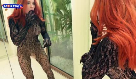 The red-haired seductress took a cool ride on the dick