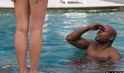 A young blonde tried anal sex with a black man