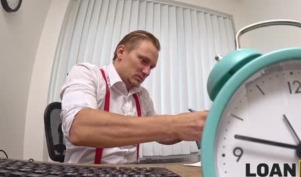 For office work, the blonde is ready to suck and fuck