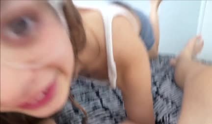 A young cutie pleased her stepbrother with her pussy