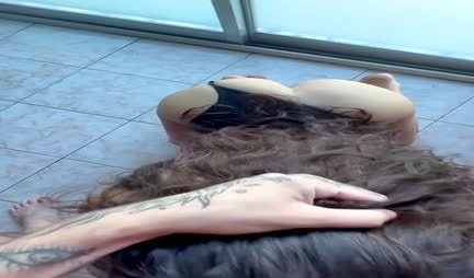 A cute girl gives a deep and juicy blowjob to a guy