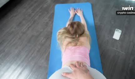 A young girl in tights did sex yoga with a guy