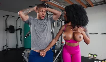 The mulatto woman charmed the guy with her big tits