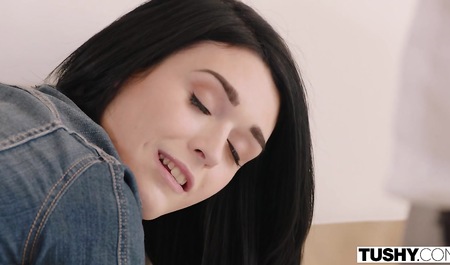 Brunette maiden intimately adulterate with each other in the ass