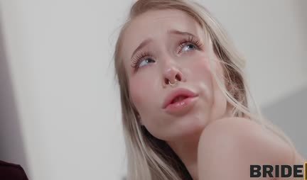 Bride in a white dress cheats on the groom before the wedding