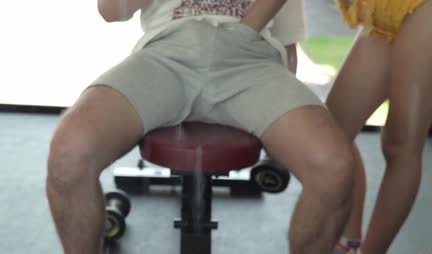 Russian slut seduced the trainer for hot sex