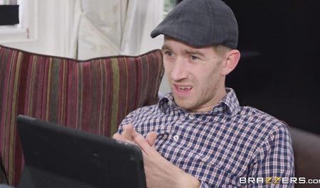 Guy with a big dick hard Fucks a Busty female robot