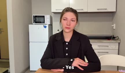 The girl warmed up the guy's trunk with big tits