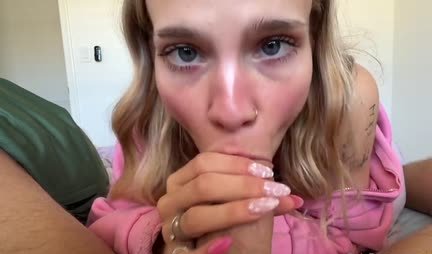 In close-up porn, stepsister took hold of her brother's penis