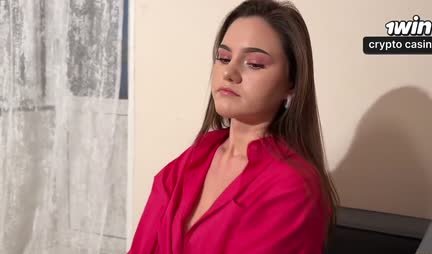 Young bitch pleases boss's strong shaft at home