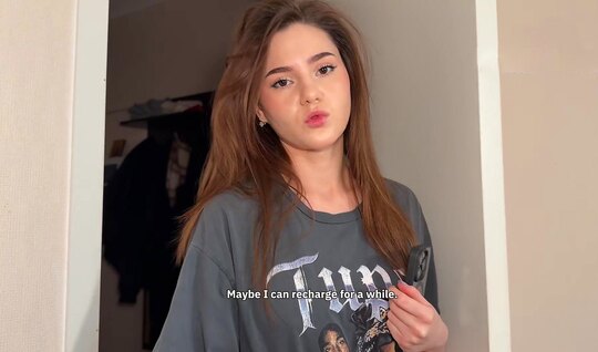 Persuaded Russian cutie to take off her panties and have sex