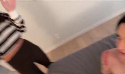 The brunette substituted holes for a passionate threesome