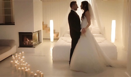 Hard sex young couple after marriage