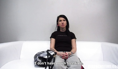 Young brunette gets off on enjoying the casting