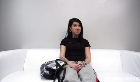 Young brunette gets off on enjoying the casting