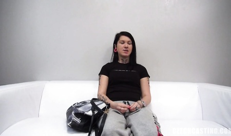 Young brunette gets off on enjoying the casting
