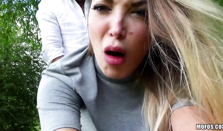 The guy ripped outdoors in the bushes Busty lady