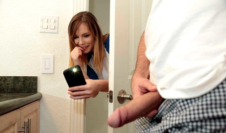 Bald friend gives the girlfriend on the cheek and smacks ...