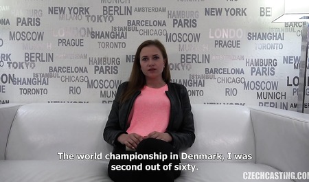 Slim from Prague sucks dick before sex doggie-style at the casting