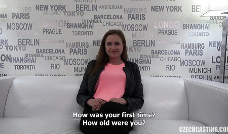 Slim from Prague sucks dick before sex doggie-style at the casting