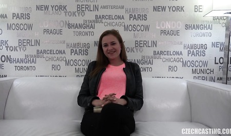 Slim from Prague sucks dick before sex doggie-style at the casting