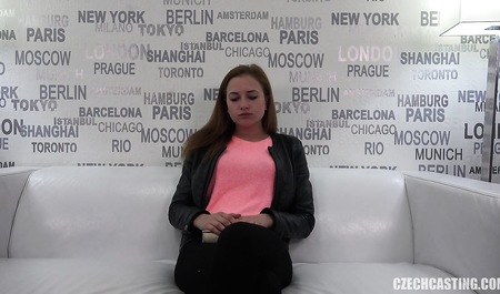 Slim from Prague sucks dick before sex doggie-style at the casting