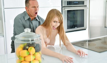 Babysitter with unshaved pussy makes Blowjob and Fucks wi...