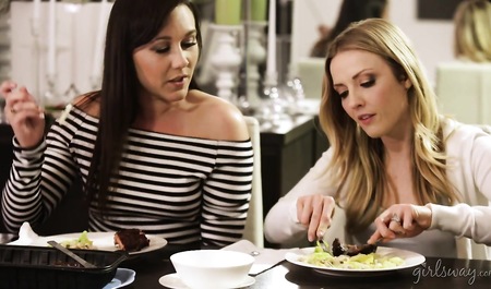 Cute guest seduce the hostess lesbian sex