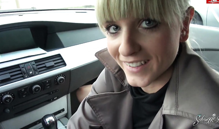 The couple has sex in the car in a public place